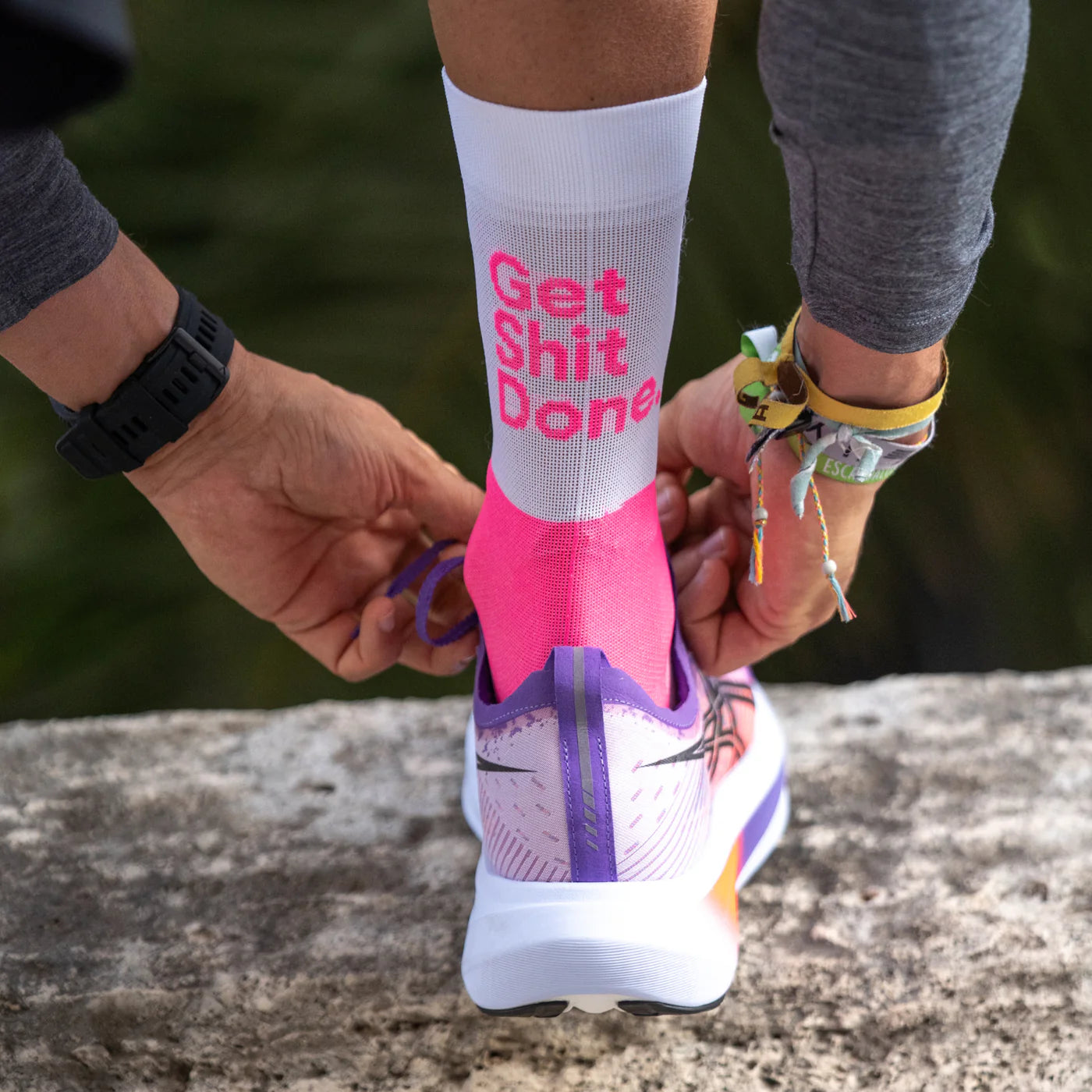 GET SHIT DONE PINK - RUNNING SOCKS
