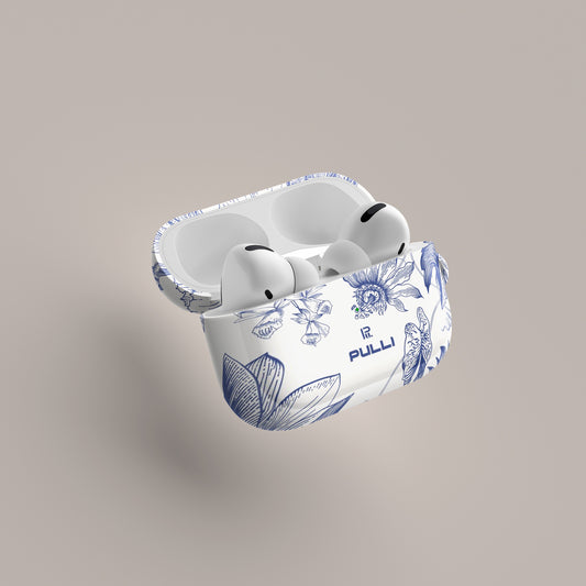 Airpod Case - Blue Peony Elegance